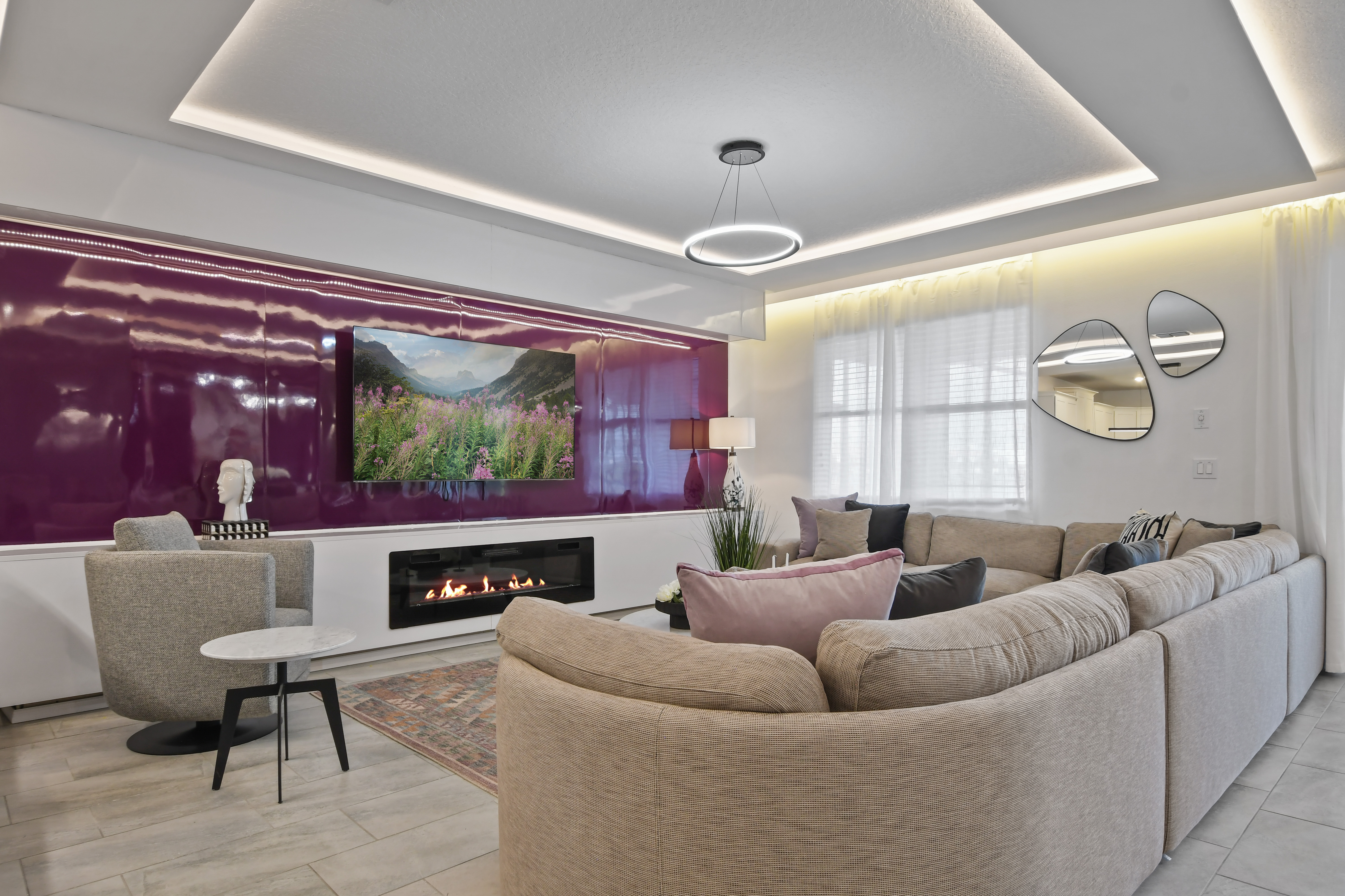 Finished living room in an Orlando vacation home