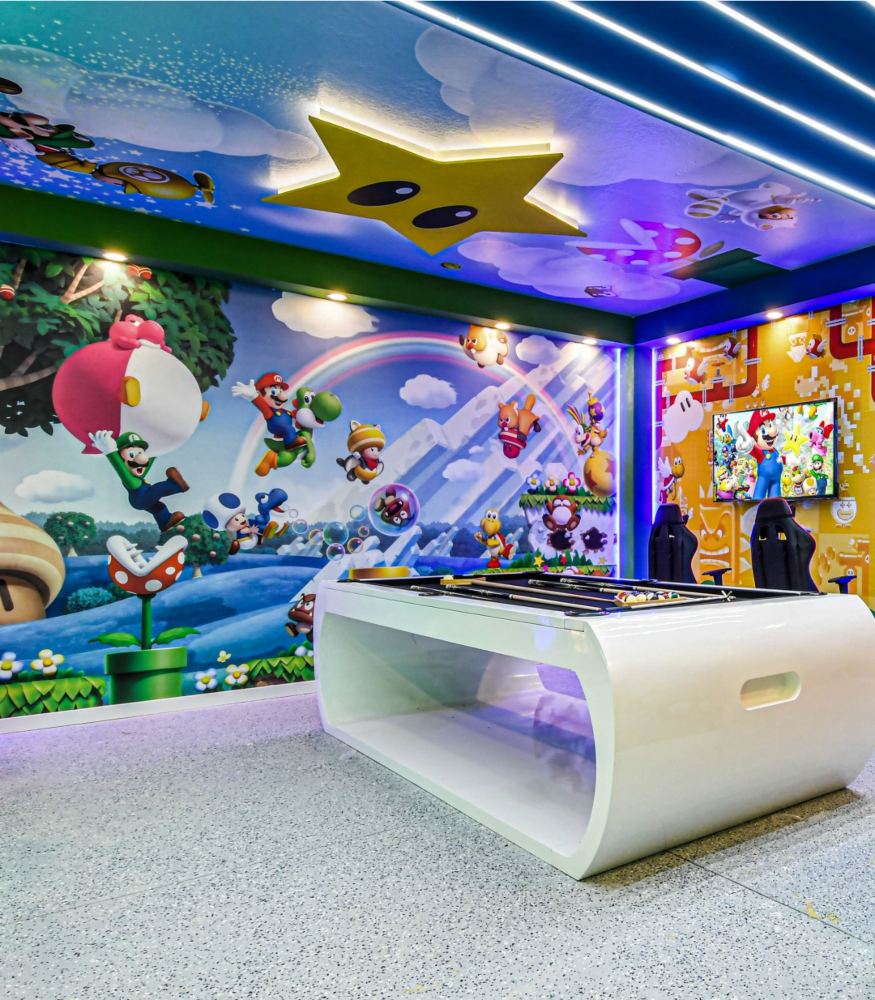 Colorful video game-inspired room